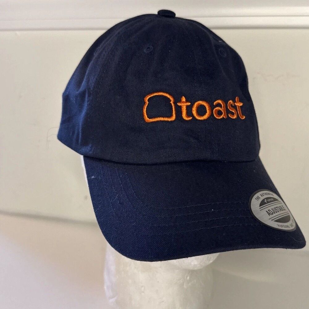 Toast Logo Blue Orange Dad Hat Cap Strap Back 100% Cotton